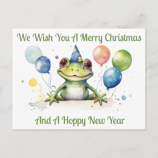 Hoppy frog Nieuwjaar Wensen Briefkaart (Voorkant)