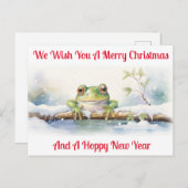 Hoppy frog Nieuwjaar Wensen Feestdagenkaart (Voorkant / Achterkant)