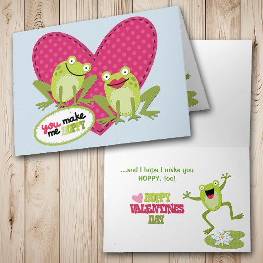 Hoppy Frog Valentine Day Feestdagen Kaart