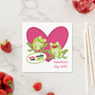 Hoppy Frog Valentine Day Servet