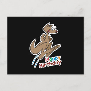 hoppy gelukkige verjaardag kangoeroe briefkaart