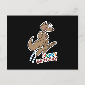 hoppy gelukkige verjaardag kangoeroe briefkaart