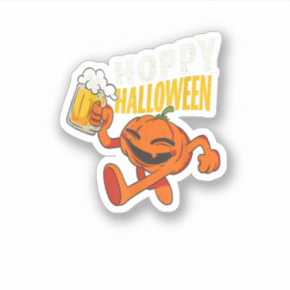 Hoppy Halloween Beer Drink Pumpkin Halloween Sticker