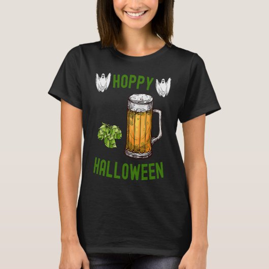 Hoppy Halloween Beer  IPA Drinkers Ghost Hops Drin T-shirt (Voorkant)