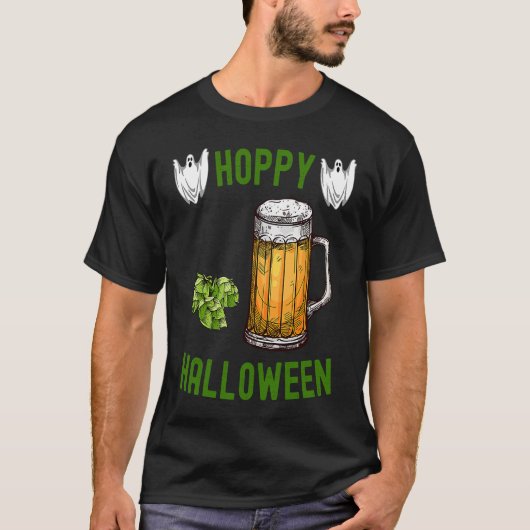 Hoppy Halloween Beer IPA Drinkers Ghost Hops Drin T-shirt (Voorkant)