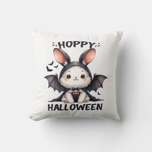 Hoppy Halloween Bunny Rabbit Kussen (Voorkant)