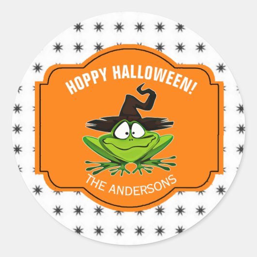 Hoppy Halloween Frog ID221 Ronde Sticker (Voorkant)
