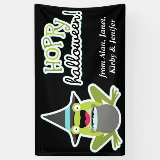 Hoppy Halloween Frog Personalized Spandoek (Verticaal)