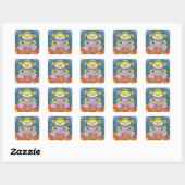 HOPPY HALLOWEEN FROG STICKER SHEET Square (Vel)