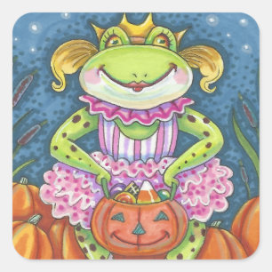 HOPPY HALLOWEEN FROG STICKER SHEET Square