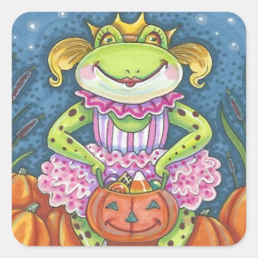 HOPPY HALLOWEEN FROG STICKER SHEET Square (Voorkant)