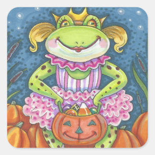 HOPPY HALLOWEEN FROG STICKER SHEET Square