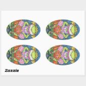 HOPPY HALLOWEEN FROG STICKERS SHEET Oval (Vel)