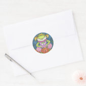 HOPPY HALLOWEEN FROG STICKERS SHEET Round (Envelop)