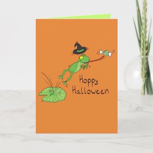 Hoppy Halloween - het Grappige Wenskaart van de Kaart (Voorkant)