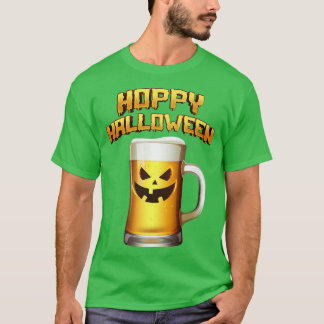 Hoppy Halloween Pumpkin Face Beer Drinker's T-shirt