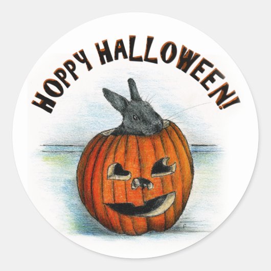 HOPPY HALLOWEEN! RONDE STICKER (Voorkant)