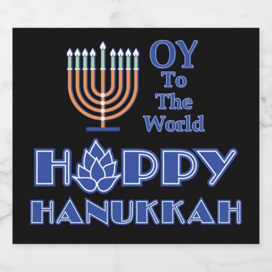 Hoppy Hanukkah Bier Etiket (Enkel label)