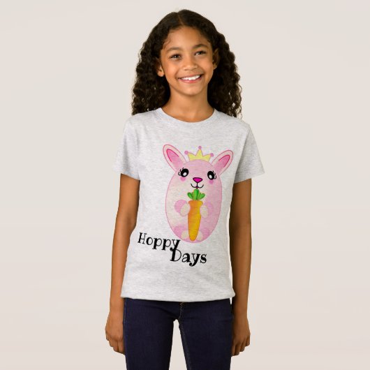 Hoppy Happy Day Bunny Fluffy Cute Tail Animal T-shirt (Voorkant volledig)