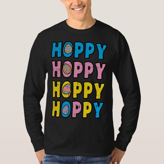 Hoppy Happy Easter Retro Spring Men Women Kids Tod T-shirt (Voorkant)