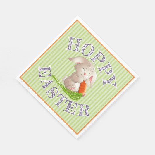 Hoppy Happy Paast Bunny Stripes Pattern Servetten (Hoek)