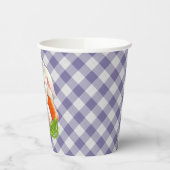 Hoppy Happy Paast Bunny Violet Gingham Pattern Pa Papieren Bekers (Links)
