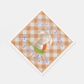 Hoppy Happy Paaster Bunny Oranje Gingham Pattern Servet (Hoek)