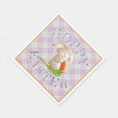 Hoppy Happy paaster Bunny Pink Gingham Pattern Servetten (Hoek)