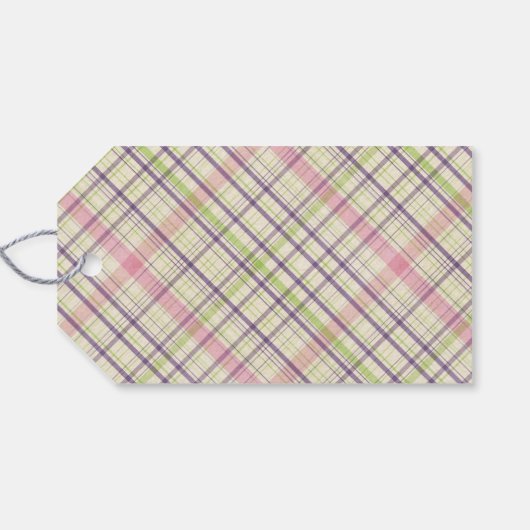 Hoppy Happy Paaster Bunny Stripes en Pset Pattern Cadeaulabel (Achterkant Horizontaal)