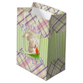 Hoppy Happy Paaster Bunny Stripes en Pset Pattern Medium Cadeauzakje (Achterkant Gekanteld)