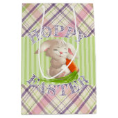 Hoppy Happy Paaster Bunny Stripes en Pset Pattern Medium Cadeauzakje (Voorkant)