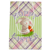 Hoppy Happy Paaster Bunny Stripes en Pset Pattern Medium Cadeauzakje (Achterkant)