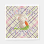 Hoppy Happy Paaster Bunny Stripes en Pset Pattern Servet (Voorkant)