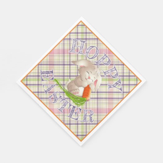 Hoppy Happy Paaster Bunny Stripes en Pset Pattern Servet (Hoek)