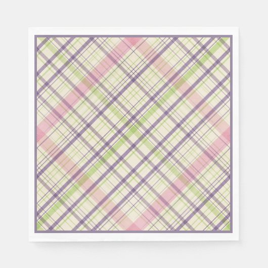 Hoppy Happy Paaster Bunny Stripes en Pset Pattern Servet (Voorkant)