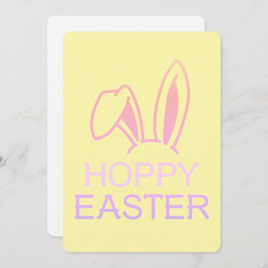 Hoppy Hare Pastel Easter Kaart (Voorkant / Achterkant)