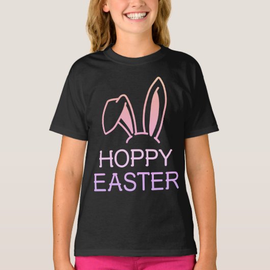 Hoppy Hare Pastel Kinder Paas T-shirt (Voorkant)