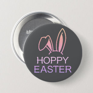 Hoppy Hare Pastel Paas Knop Ronde Button 7,6 Cm