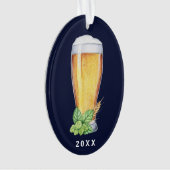 Hoppy Holiday Ale Blue Kerstmis Ornament (voorkant)