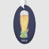 Hoppy Holiday Ale Blue Kerstmis Ornament (voorkant)
