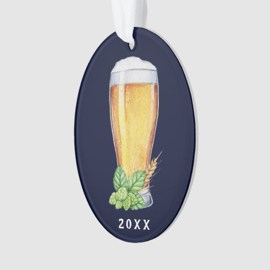 Hoppy Holiday Ale Blue Kerstmis Ornament (voorkant)