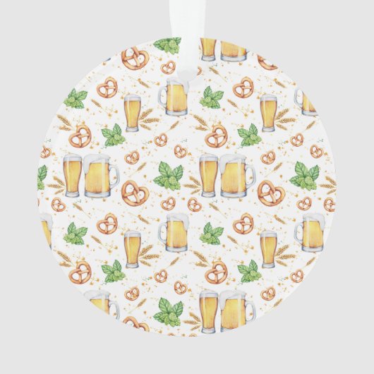 Hoppy Holiday Beer Mok Blauwe Kerstmis Ornament (achterkant)