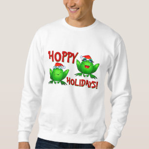 Hoppy Holidays Cartoon Groene Kikkers Shirt Rode T