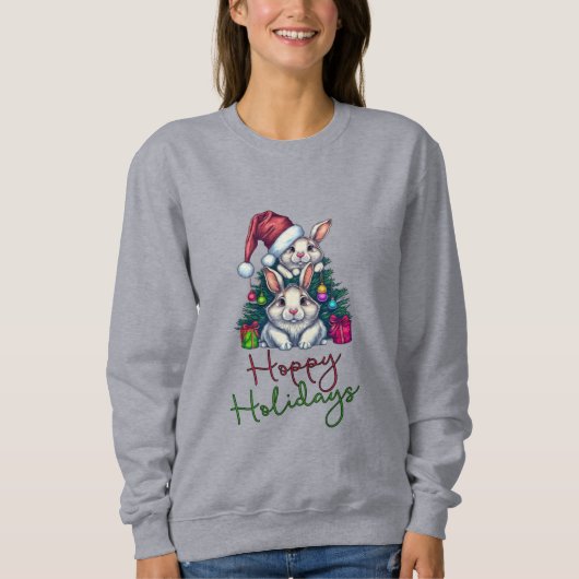 Hoppy Holiday's Christmas Bunnies Sweatshirt (Voorkant)