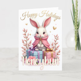 Hoppy Holidays – Honeybun Bunny Feestdagen Kaart