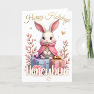 Hoppy Holidays – Honeybun Bunny Feestdagen Kaart