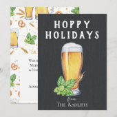Hoppy Holidays Schoolbord Plat Kerstkaart (Voorkant / Achterkant)