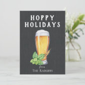 Hoppy Holidays Schoolbord Plat Kerstkaart (Staand voorkant)