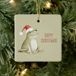 Hoppy Kerst Kikker Groene Boom Keramisch Ornament