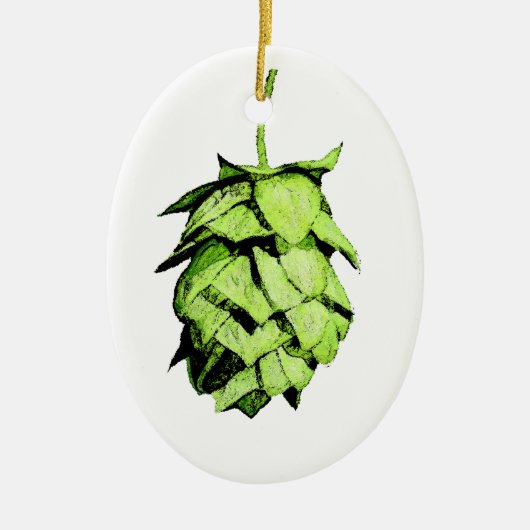 Hoppy Kerstmis voor je! Hop Keramisch Ornament (Voorkant)
